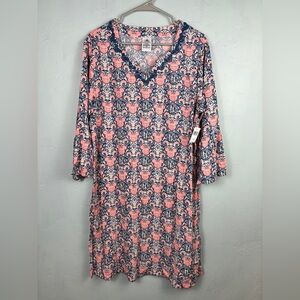 Walt DisneyWorld Riviera Resort Pink and Blue Patterned Swim Coverup Dress